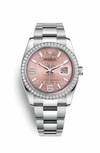 Rolex Datejust 36 Stainless Steel Diamond / Oyster / Pink Wave 116244-0039 — фото часов Rolex Datejust 36 Stainless Steel Diamond / Oyster / Pink Wave 116244-0039 — фото часов