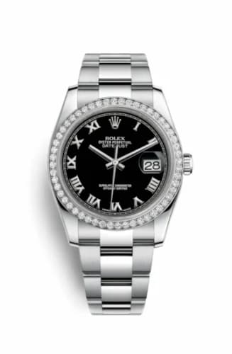 Rolex Datejust 36 Stainless Steel Diamond / Oyster / Black Roman 116244-0040 — фото часов Rolex Datejust 36 Stainless Steel Diamond / Oyster / Black Roman 116244-0040 — фото часов