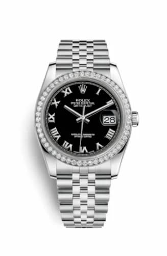 Rolex Datejust 36 Stainless Steel Diamond / Jubilee / Black Roman 116244-0045 — фото часов Rolex Datejust 36 Stainless Steel Diamond / Jubilee / Black Roman 116244-0045 — фото часов