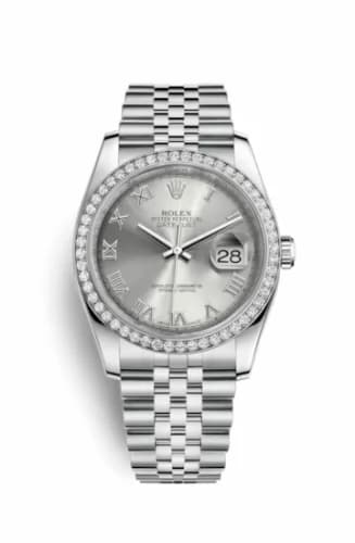 Rolex Datejust 36 Stainless Steel Diamond / Jubilee / Rhodium Roman 116244-0055 — фото часов Rolex Datejust 36 Stainless Steel Diamond / Jubilee / Rhodium Roman 116244-0055 — фото часов