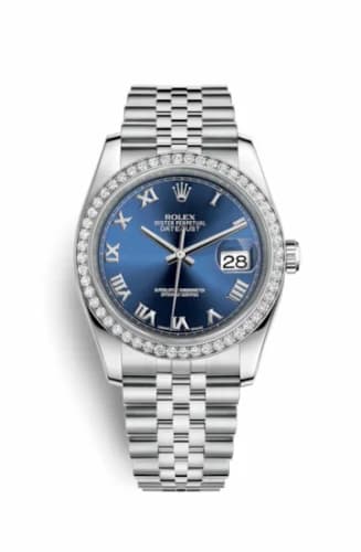 Rolex Datejust 36 Stainless Steel Diamond / Jubilee / Blue Roman 116244-0071 — фото часов Rolex Datejust 36 Stainless Steel Diamond / Jubilee / Blue Roman 116244-0071 — фото часов
