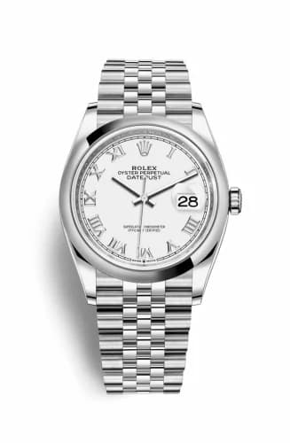 Rolex Datejust 36 Stainless Steel / Domed / White Roman / Jubilee 126200-0007 — фото часов Rolex Datejust 36 Stainless Steel / Domed / White Roman / Jubilee 126200-0007 — фото часов