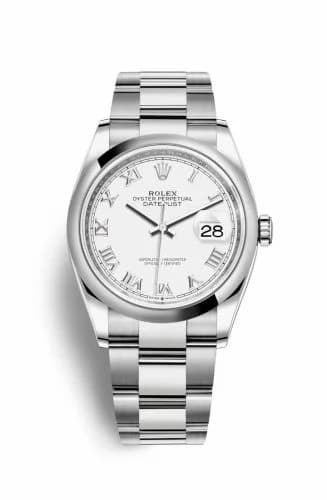Rolex Datejust 36 Stainless Steel / Domed / White Roman / Oyster 126200-0008 — фото часов Rolex Datejust 36 Stainless Steel / Domed / White Roman / Oyster 126200-0008 — фото часов
