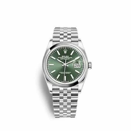 Rolex Datejust 36 Stainless Steel - Domed / Green / Jubilee 126200-0023 — фото часов Rolex Datejust 36 Stainless Steel - Domed / Green / Jubilee 126200-0023 — фото часов