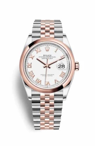 Rolex Datejust 36 Stainless Steel / Everose / Smooth / White Roman / Jubilee 126201-0015 — фото часов Rolex Datejust 36 Stainless Steel / Everose / Smooth / White Roman / Jubilee 126201-0015 — фото часов