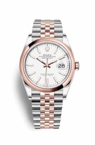 Rolex Datejust 36 Stainless Steel / Everose / Smooth / White / Jubilee 126201-0017 — фото часов Rolex Datejust 36 Stainless Steel / Everose / Smooth / White / Jubilee 126201-0017 — фото часов