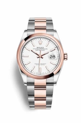 Rolex Datejust 36 Stainless Steel / Everose / Smooth / White / Oyster 126201-0018 — фото часов Rolex Datejust 36 Stainless Steel / Everose / Smooth / White / Oyster 126201-0018 — фото часов