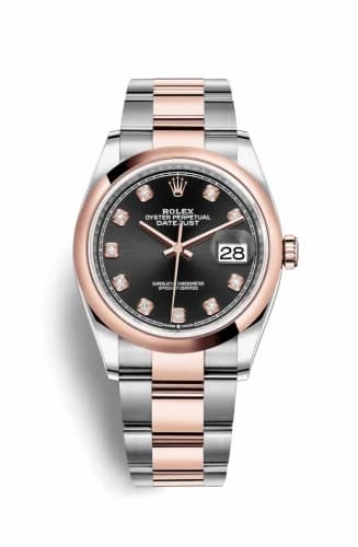 Rolex Datejust 36 Stainless Steel / Everose / Smooth / Black Diamond / Oyster 126201-0020 — фото часов Rolex Datejust 36 Stainless Steel / Everose / Smooth / Black Diamond / Oyster 126201-0020 — фото часов