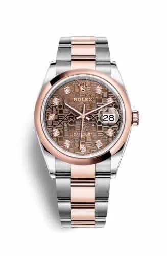 Rolex Datejust 36 Stainless Steel / Everose / Smooth / Chocolate Computer / Oyster 126201-0026 — фото часов Rolex Datejust 36 Stainless Steel / Everose / Smooth / Chocolate Computer / Oyster 126201-0026 — фото часов
