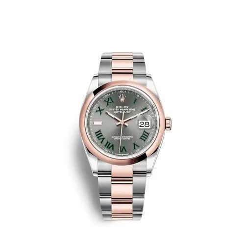 Rolex Datejust 36 Stainless Steel / Everose / Domed / Slate - Roman / Oyster 126201-0030 — фото часов Rolex Datejust 36 Stainless Steel / Everose / Domed / Slate - Roman / Oyster 126201-0030 — фото часов
