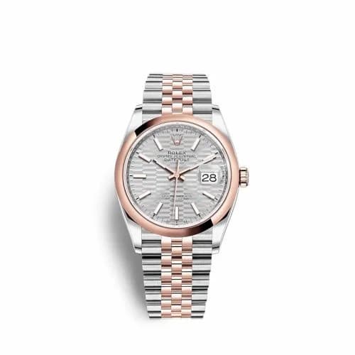 Rolex Datejust 36 Stainless Steel / Everose / Domed / Silver - Fluted / Jubilee 126201-0033 — фото часов Rolex Datejust 36 Stainless Steel / Everose / Domed / Silver - Fluted / Jubilee 126201-0033 — фото часов