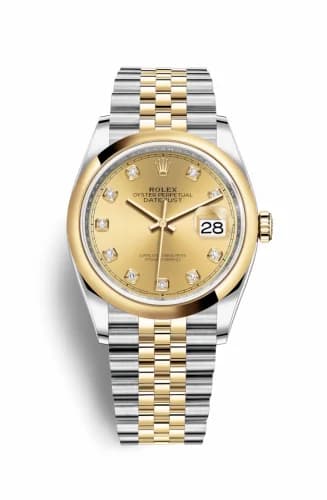 Rolex Datejust 36 Stainless Steel / Yellow Gold / Smooth / Champagne Diamond / Jubilee 126203-0017 — фото часов Rolex Datejust 36 Stainless Steel / Yellow Gold / Smooth / Champagne Diamond / Jubilee 126203-0017 — фото часов
