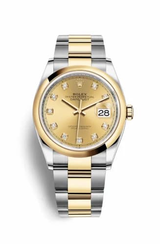 Rolex Datejust 36 Stainless Steel / Yellow Gold / Smooth / Champagne Diamond / Oyster 126203-0018 — фото часов Rolex Datejust 36 Stainless Steel / Yellow Gold / Smooth / Champagne Diamond / Oyster 126203-0018 — фото часов
