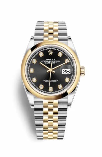 Rolex Datejust 36 Stainless Steel / Yellow Gold / Smooth / Black Diamond / Jubilee 126203-0021 — фото часов Rolex Datejust 36 Stainless Steel / Yellow Gold / Smooth / Black Diamond / Jubilee 126203-0021 — фото часов