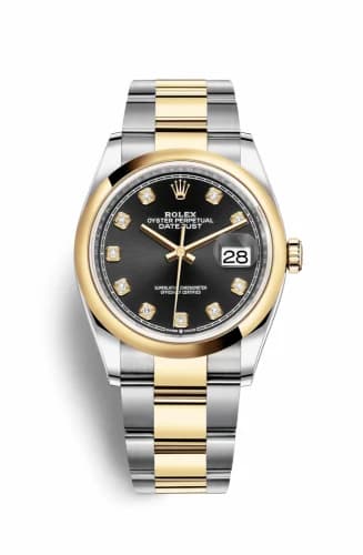 Rolex Datejust 36 Stainless Steel / Yellow Gold / Smooth / Black Diamond / Oyster 126203-0022 — фото часов Rolex Datejust 36 Stainless Steel / Yellow Gold / Smooth / Black Diamond / Oyster 126203-0022 — фото часов
