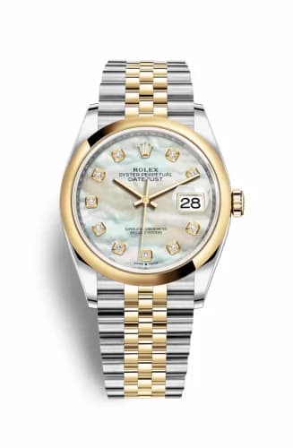 Rolex Datejust 36 Stainless Steel / Yellow Gold / Smooth / MOP Diamond / Jubilee 126203-0023 — фото часов Rolex Datejust 36 Stainless Steel / Yellow Gold / Smooth / MOP Diamond / Jubilee 126203-0023 — фото часов
