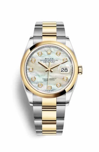 Rolex Datejust 36 Stainless Steel / Yellow Gold / Smooth / MOP Diamond / Oyster 126203-0024 — фото часов Rolex Datejust 36 Stainless Steel / Yellow Gold / Smooth / MOP Diamond / Oyster 126203-0024 — фото часов