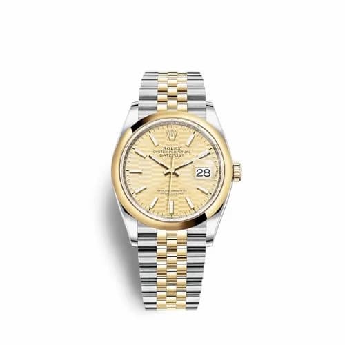 Rolex Datejust 36 Stainless Steel / Yellow Gold / Smooth / Golden - Fluted / Jubilee 126203-0039 — фото часов Rolex Datejust 36 Stainless Steel / Yellow Gold / Smooth / Golden - Fluted / Jubilee 126203-0039 — фото часов