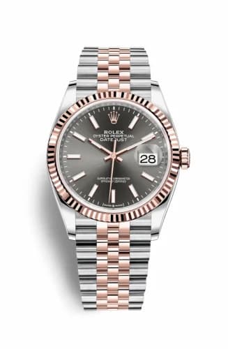 Rolex Datejust 36 Stainless Steel / Everose / Fluted / Slate / Jubilee 126231-0013 — фото часов Rolex Datejust 36 Stainless Steel / Everose / Fluted / Slate / Jubilee 126231-0013 — фото часов