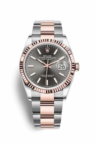 Rolex Datejust 36 Stainless Steel / Everose / Fluted / Slate / Oyster 126231-0014 — фото часов Rolex Datejust 36 Stainless Steel / Everose / Fluted / Slate / Oyster 126231-0014 — фото часов