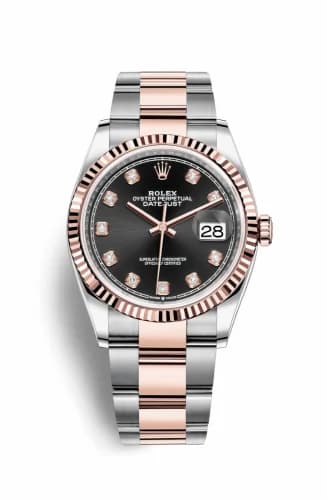 Rolex Datejust 36 Stainless Steel / Everose / Fluted / Black Diamond / Oyster 126231-0020 — фото часов Rolex Datejust 36 Stainless Steel / Everose / Fluted / Black Diamond / Oyster 126231-0020 — фото часов