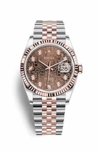 Rolex Datejust 36 Stainless Steel / Everose / Fluted / Chocolate Computer / Jubilee 126231-0025 — фото часов Rolex Datejust 36 Stainless Steel / Everose / Fluted / Chocolate Computer / Jubilee 126231-0025 — фото часов