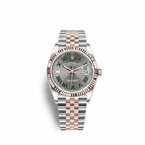Rolex Datejust 36 Stainless Steel / Everose / Fluted / Slate - Roman / Jubilee 126231-0029 — фото часов Rolex Datejust 36 Stainless Steel / Everose / Fluted / Slate - Roman / Jubilee 126231-0029 — фото часов