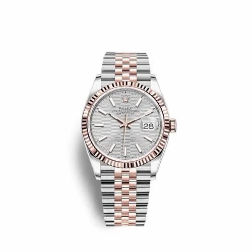 Rolex Datejust 36 Stainless Steel / Everose / Fluted / Silver - Fluted / Jubilee 126231-0033 — фото часов Rolex Datejust 36 Stainless Steel / Everose / Fluted / Silver - Fluted / Jubilee 126231-0033 — фото часов