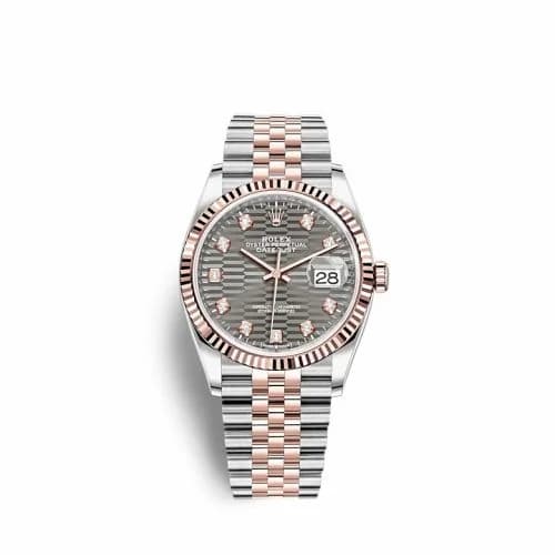 Rolex Datejust 36 Stainless Steel / Everose / Fluted / Slate - Fluted - Diamond / Jubilee 126231-0041 — фото часов Rolex Datejust 36 Stainless Steel / Everose / Fluted / Slate - Fluted - Diamond / Jubilee 126231-0041 — фото часов