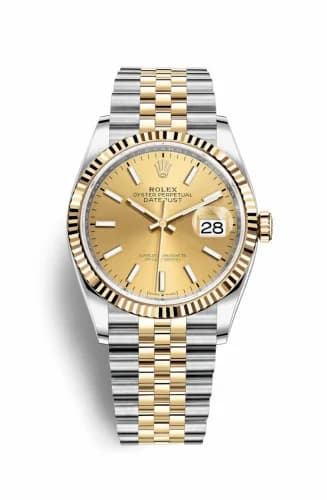 Rolex Datejust 36 Stainless Steel / Yellow Gold / Fluted / Champagne / Jubilee 126233-0015 — фото часов Rolex Datejust 36 Stainless Steel / Yellow Gold / Fluted / Champagne / Jubilee 126233-0015 — фото часов