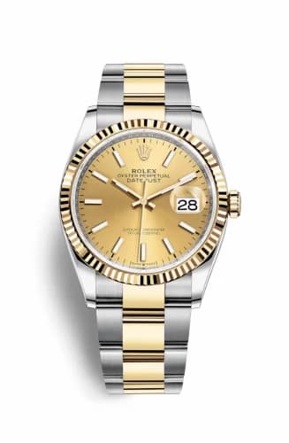 Rolex Datejust 36 Stainless Steel / Yellow Gold / Fluted / Champagne / Oyster 126233-0016 — фото часов Rolex Datejust 36 Stainless Steel / Yellow Gold / Fluted / Champagne / Oyster 126233-0016 — фото часов
