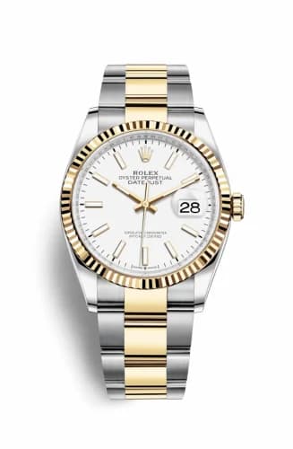Rolex Datejust 36 Stainless Steel / Yellow Gold / Fluted / White / Oyster 126233-0020 — фото часов Rolex Datejust 36 Stainless Steel / Yellow Gold / Fluted / White / Oyster 126233-0020 — фото часов