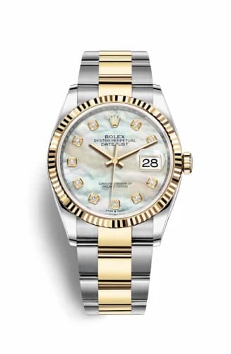 Rolex Datejust 36 Stainless Steel / Yellow Gold / Fluted / MOP Diamond / Oyster 126233-0024 — фото часов Rolex Datejust 36 Stainless Steel / Yellow Gold / Fluted / MOP Diamond / Oyster 126233-0024 — фото часов