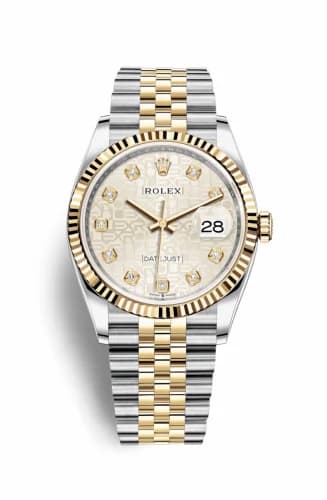 Rolex Datejust 36 Stainless Steel / Yellow Gold / Fluted / Silver Computer / Jubilee 126233-0027 — фото часов Rolex Datejust 36 Stainless Steel / Yellow Gold / Fluted / Silver Computer / Jubilee 126233-0027 — фото часов