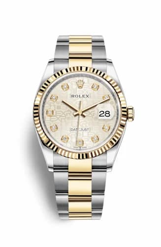 Rolex Datejust 36 Stainless Steel / Yellow Gold / Fluted / Silver Computer / Oyster 126233-0028 — фото часов Rolex Datejust 36 Stainless Steel / Yellow Gold / Fluted / Silver Computer / Oyster 126233-0028 — фото часов