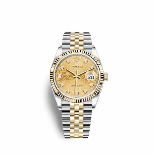 Rolex Datejust 36 Stainless Steel / Yellow Gold / Fluted / Champagne Computer / Jubilee 126233-0033 — фото часов Rolex Datejust 36 Stainless Steel / Yellow Gold / Fluted / Champagne Computer / Jubilee 126233-0033 — фото часов