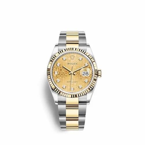 Rolex Datejust 36 Stainless Steel / Yellow Gold / Fluted / Champagne Computer / Oyster 126233-0034 — фото часов Rolex Datejust 36 Stainless Steel / Yellow Gold / Fluted / Champagne Computer / Oyster 126233-0034 — фото часов
