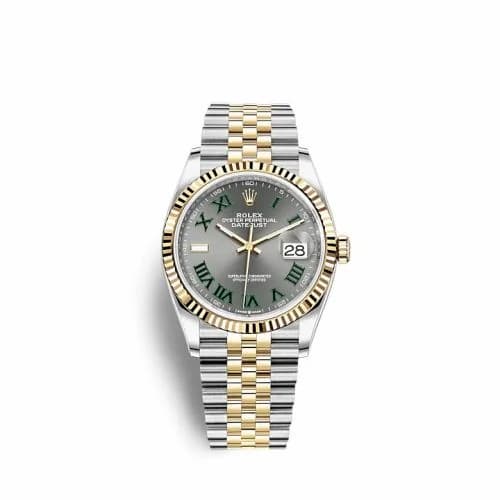 Rolex Datejust 36 Stainless Steel / Yellow Gold / Fluted / Slate - Roman / Jubilee 126233-0035 — фото часов Rolex Datejust 36 Stainless Steel / Yellow Gold / Fluted / Slate - Roman / Jubilee 126233-0035 — фото часов