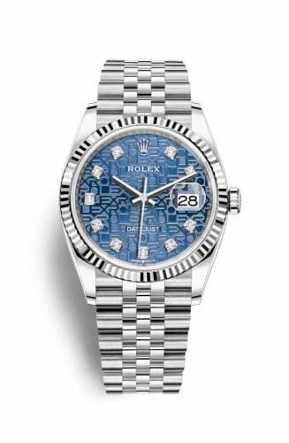 Rolex Datejust 36 Stainless Steel / Fluted / Blue Jubilee / Jubilee 126234-0011 — фото часов Rolex Datejust 36 Stainless Steel / Fluted / Blue Jubilee / Jubilee 126234-0011 — фото часов