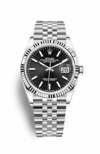 Rolex Datejust 36 Stainless Steel / Fluted / Black / Jubilee 126234-0015 — фото часов Rolex Datejust 36 Stainless Steel / Fluted / Black / Jubilee 126234-0015 — фото часов