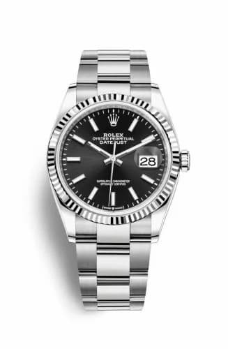 Rolex Datejust 36 Stainless Steel / Fluted / Black / Oyster 126234-0016 — фото часов Rolex Datejust 36 Stainless Steel / Fluted / Black / Oyster 126234-0016 — фото часов