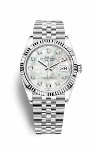 Rolex Datejust 36 Stainless Steel / Fluted / MOP-Diamond / Jubilee 126234-0019 — фото часов Rolex Datejust 36 Stainless Steel / Fluted / MOP-Diamond / Jubilee 126234-0019 — фото часов