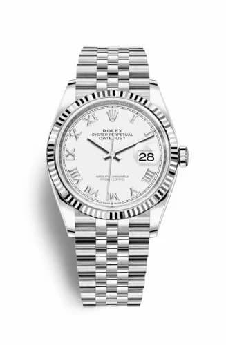 Rolex Datejust 36 Stainless Steel / Fluted / White Roman / Jubilee 126234-0025 — фото часов Rolex Datejust 36 Stainless Steel / Fluted / White Roman / Jubilee 126234-0025 — фото часов