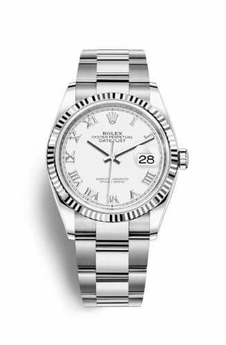 Rolex Datejust 36 Stainless Steel / Fluted / White Roman / Oyster 126234-0026 — фото часов Rolex Datejust 36 Stainless Steel / Fluted / White Roman / Oyster 126234-0026 — фото часов