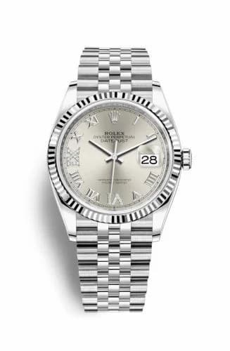 Rolex Datejust 36 Stainless Steel / Fluted / Silver Roman-Diamonds / Jubilee 126234-0029 — фото часов Rolex Datejust 36 Stainless Steel / Fluted / Silver Roman-Diamonds / Jubilee 126234-0029 — фото часов