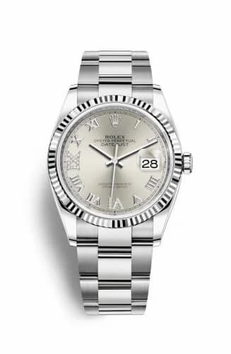 Rolex Datejust 36 Stainless Steel / Fluted / Silver Roman-Diamonds / Oyster 126234-0030 — фото часов Rolex Datejust 36 Stainless Steel / Fluted / Silver Roman-Diamonds / Oyster 126234-0030 — фото часов