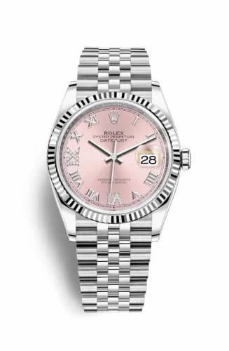Rolex Datejust 36 Stainless Steel / Fluted / Pink Roman-Diamonds / Jubilee 126234-0031 — фото часов Rolex Datejust 36 Stainless Steel / Fluted / Pink Roman-Diamonds / Jubilee 126234-0031 — фото часов
