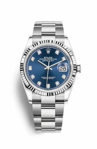 Rolex Datejust 36 Stainless Steel / Fluted / Blue-Diamond / Oyster 126234-0038 — фото часов Rolex Datejust 36 Stainless Steel / Fluted / Blue-Diamond / Oyster 126234-0038 — фото часов