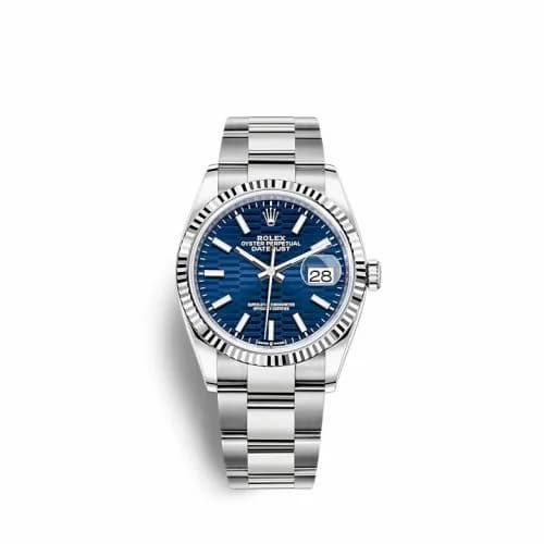 Rolex Datejust 36 Stainless Steel / Fluted / Blue - Fluted / Oyster 126234-0050 — фото часов Rolex Datejust 36 Stainless Steel / Fluted / Blue - Fluted / Oyster 126234-0050 — фото часов