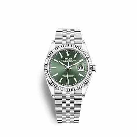 Rolex Datejust 36 Stainless Steel / Fluted / Green / Jubilee 126234-0051 — фото часов Rolex Datejust 36 Stainless Steel / Fluted / Green / Jubilee 126234-0051 — фото часов
